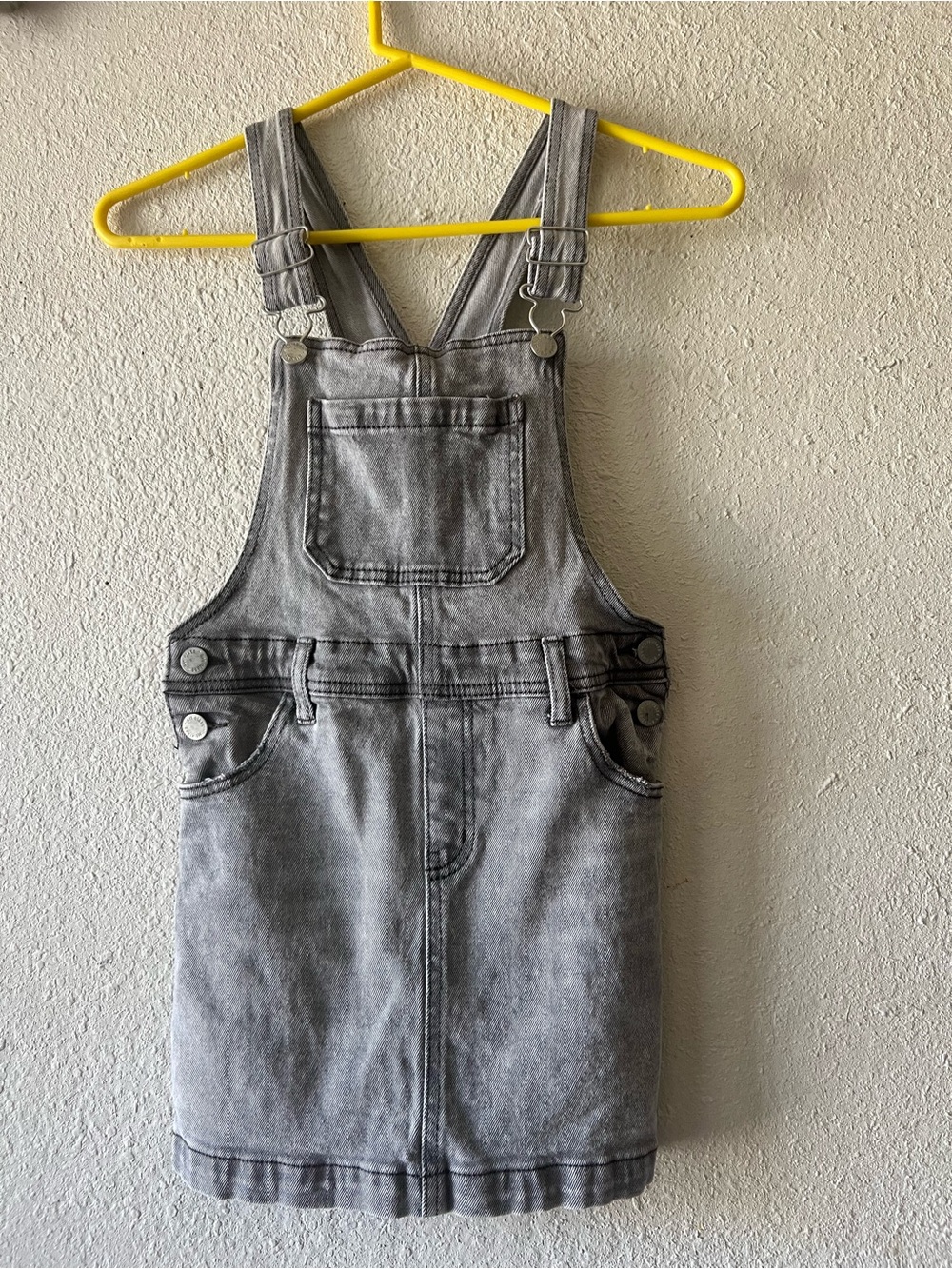Art class  Light Gray Denim Overall Dress with Bib Detail